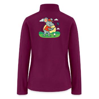 Mouse golf player - Women’s Soft Shell Jacket - raspberry - Back