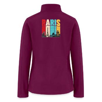 Colorful Paris Skyline Letters - Women’s Soft Shell Jacket - raspberry - Back