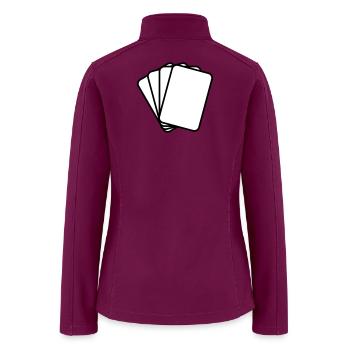 Minimalist Card Deck Silhouette - Women’s Soft Shell Jacket - raspberry - Back
