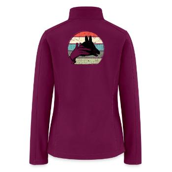Retro Sunset Hand Silhouette - Women’s Soft Shell Jacket - raspberry - Back