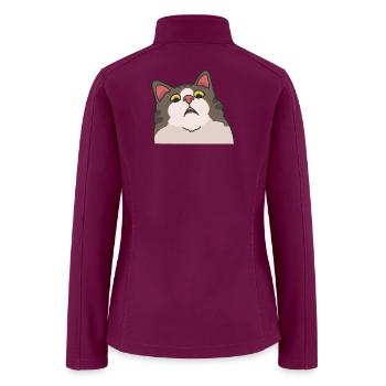 Surprised Tabby Cartoon - Women’s Soft Shell Jacket - raspberry - Back