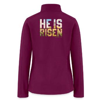 He Is Risen Cross Field - Women’s Soft Shell Jacket - raspberry - Back