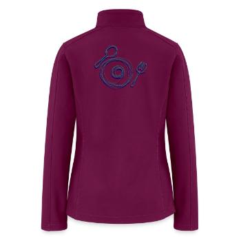 Abstract Scribble Plate Fork Spoon Art - Women’s Soft Shell Jacket - raspberry - Back