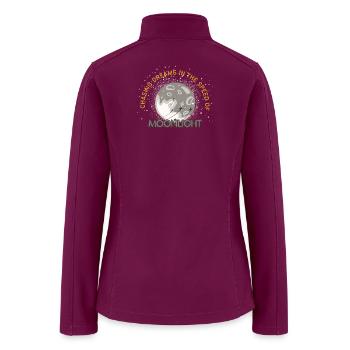 Celestial Moonlight Dream Illustration - Women’s Soft Shell Jacket - raspberry - Back