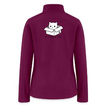 If I Fits I Sits Cute Cat in Box Minimalist Line - Women’s Soft Shell Jacket - raspberry - Back