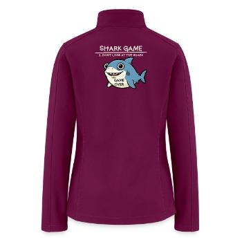 Shark Game Don't Look At The Shark Funny Shark - Women’s Soft Shell Jacket - raspberry - Back