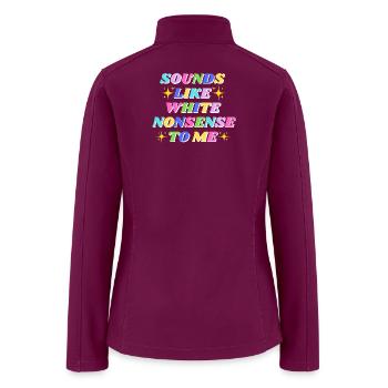Vibrant Rainbow Retro Text Tee - Women’s Soft Shell Jacket - raspberry - Back