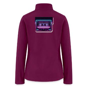 Neon Retro Vibes Cassette 80s Mixtape - Women’s Soft Shell Jacket - raspberry - Back