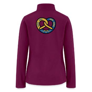 Pretzel Bavarian Pattern Munich Beer Garden - Women’s Soft Shell Jacket - raspberry - Back