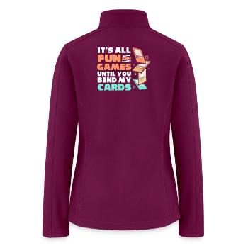 Trading Card Game Card Player - Women’s Soft Shell Jacket - raspberry - Back
