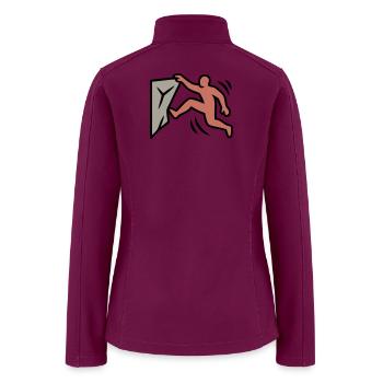 Boulderer Dyno Jump Rock Climbing Gym - Women’s Soft Shell Jacket - raspberry - Back