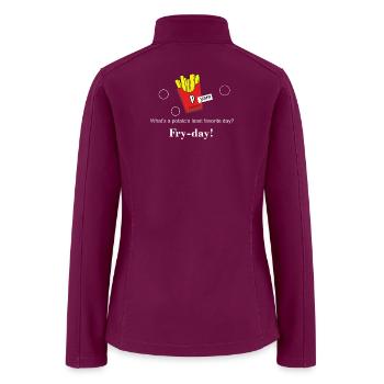 Fry Day Funny Potato Pun Shirt - Women’s Soft Shell Jacket - raspberry - Back