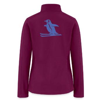 Minimalistic penguin skier winter sport - Women’s Soft Shell Jacket - raspberry - Back