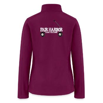 Fair Harbor Fire Island ferry wagon summer share  - Women’s Soft Shell Jacket - raspberry - Back