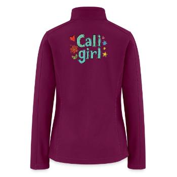 Doodle Flora Letters - Women’s Soft Shell Jacket - raspberry - Back