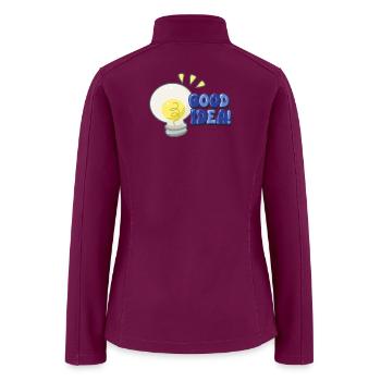Cute Good Idea Light Bulb Typography Art - Women’s Soft Shell Jacket - raspberry - Back