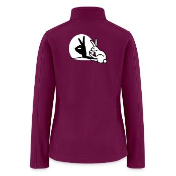 Funny Rabbit hand shadow puppets humor pop art - Women’s Soft Shell Jacket - raspberry - Back