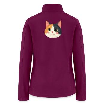 cute cat face - Women’s Soft Shell Jacket - raspberry - Back