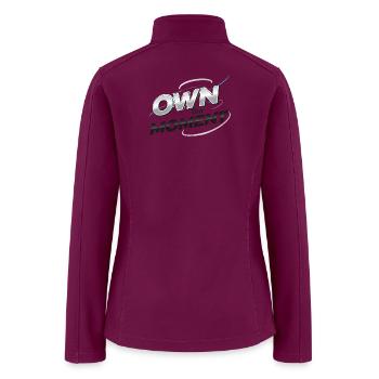Own the Moment Metallic Logo - Women’s Soft Shell Jacket - raspberry - Back