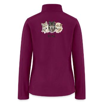 Wolves Howl Funny Wolf Lover Funny Howl - Women’s Soft Shell Jacket - raspberry - Back