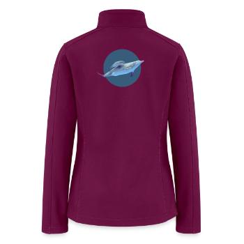 Dolphin Duo Over Blue Circle - Women’s Soft Shell Jacket - raspberry - Back