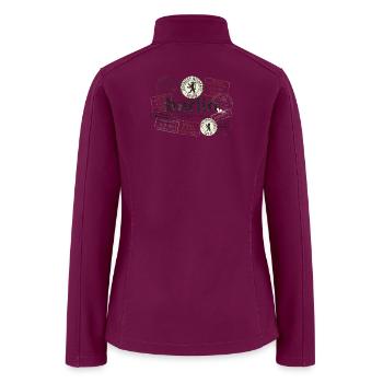 Berlin Stamp Bear Travel Collage - Women’s Soft Shell Jacket - raspberry - Back