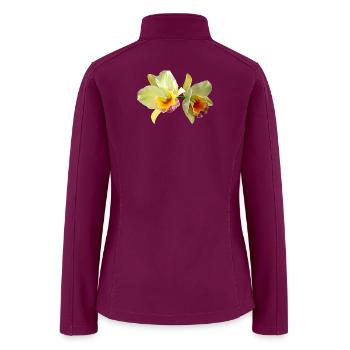 Pale Yellow Cattleya Orchids - Women’s Soft Shell Jacket - raspberry - Back