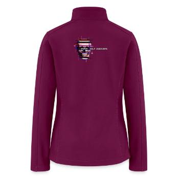 Error Self Uncovers - Glitch Art Skull Digital  - Women’s Soft Shell Jacket - raspberry - Back