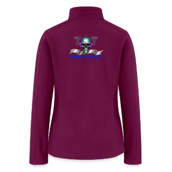 Reboot Your Soul - Cyberpunk Tech Skull Headphones - Women’s Soft Shell Jacket - raspberry - Back