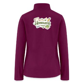 Homework Hustle Doodle - Women’s Soft Shell Jacket - raspberry - Back