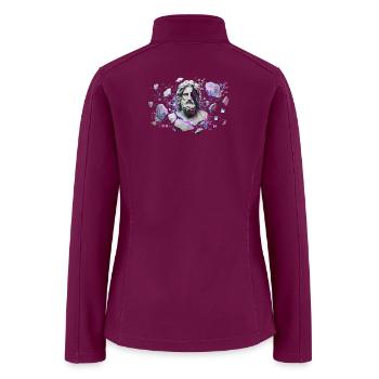 Marble Sage in Neon Circuit - Women’s Soft Shell Jacket - raspberry - Back