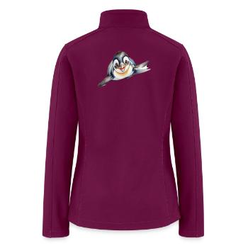 Penguin in Flight Watercolor - Women’s Soft Shell Jacket - raspberry - Back
