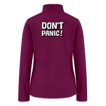 Dont Panic Bold Typography Poster - Women’s Soft Shell Jacket - raspberry - Back