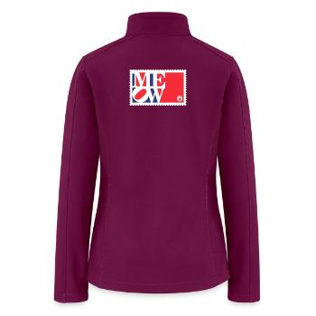 Meow Typographic Stamp - Women’s Soft Shell Jacket - raspberry - Back