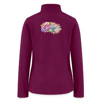 Spring Lettering with Flowers - Women’s Soft Shell Jacket - raspberry - Back
