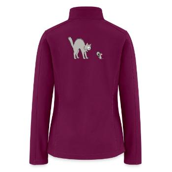 Cat and Mouse | Fun Cartoon Design - Women’s Soft Shell Jacket - raspberry - Back
