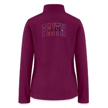 Rainbow Faith Letters with Heart - Women’s Soft Shell Jacket - raspberry - Back