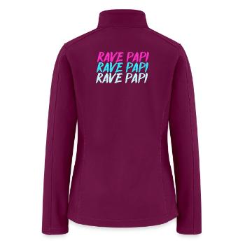 Techno Rave Men EDM Rave Papi Rave Daddy - Women’s Soft Shell Jacket - raspberry - Back