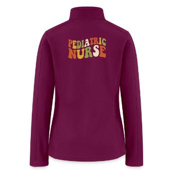 Colorful Pediatric Nurse Lettering - Women’s Soft Shell Jacket - raspberry - Back
