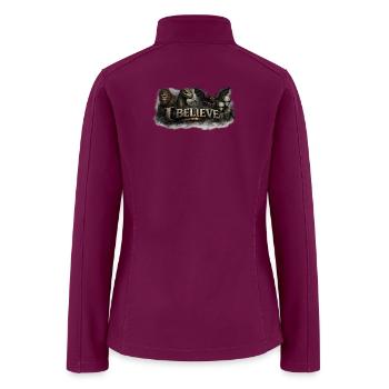 I Believe in Monsters - Bigfoot Aliens Mothman - Women’s Soft Shell Jacket - raspberry - Back