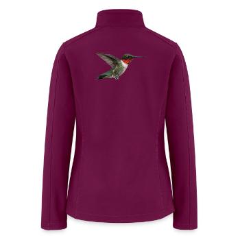 Ruby Throated Hummingbird in Flight - Women’s Soft Shell Jacket - raspberry - Back