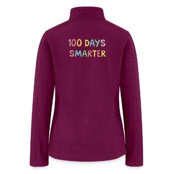 100 Days Smarter Color Letters - Women’s Soft Shell Jacket - raspberry - Back