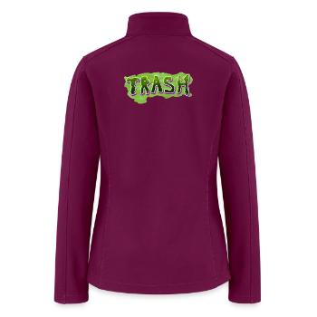 Trash Neon Lime Text - Women’s Soft Shell Jacket - raspberry - Back