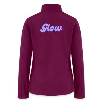Neon Glow Wordmark with Cyan Shadow - Women’s Soft Shell Jacket - raspberry - Back
