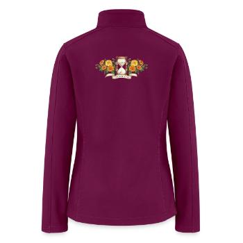 Time Is Fleeting Hourglass Flowers Vintage Memento - Women’s Soft Shell Jacket - raspberry - Back
