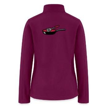Frying Pan Cooking Chef Restaurant Culinary - Women’s Soft Shell Jacket - raspberry - Back