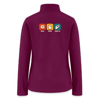 Rock Paper Perfecto Chef's Kiss Restaurant Chef - Women’s Soft Shell Jacket - raspberry - Back