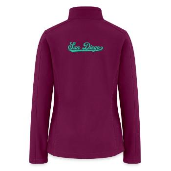 San Diego Script Wave - Women’s Soft Shell Jacket - raspberry - Back