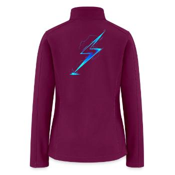 Azure Neon Lightning Burst - Women’s Soft Shell Jacket - raspberry - Back
