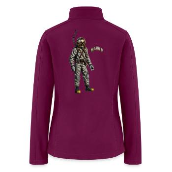 Vintage Diver Wearing a Mark V Diving Helmet URM - Women’s Soft Shell Jacket - raspberry - Back